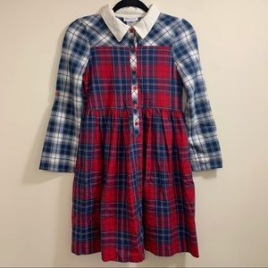 Bonnie Jean Plaid Dress with Collar Size 14